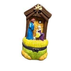 Trinity Broadcasting Network Nativity Pill Trinket Box Christmas Jesus Frankince